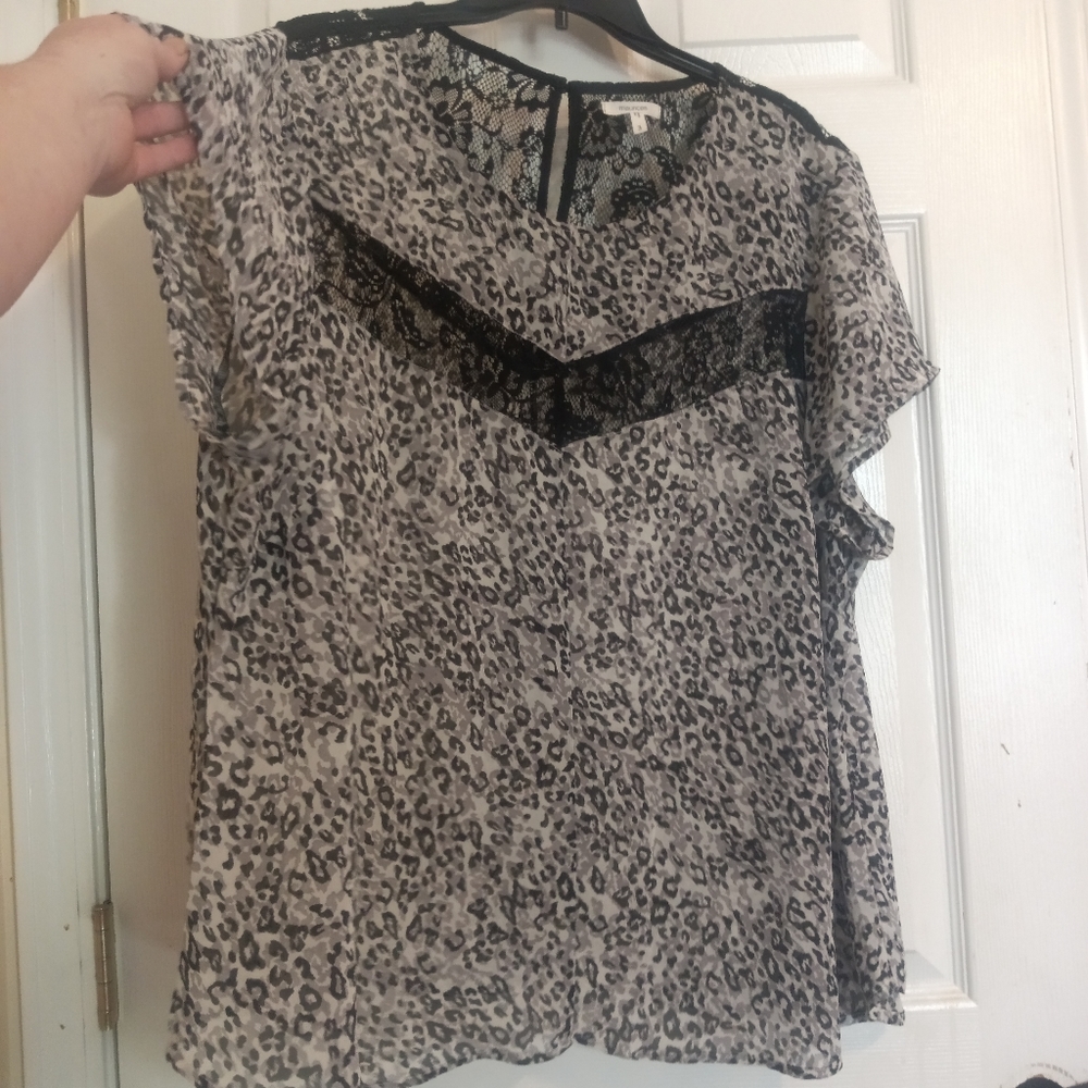 Maurice's Lace Leopard Print Blouse 3X - Picture 1 of 9